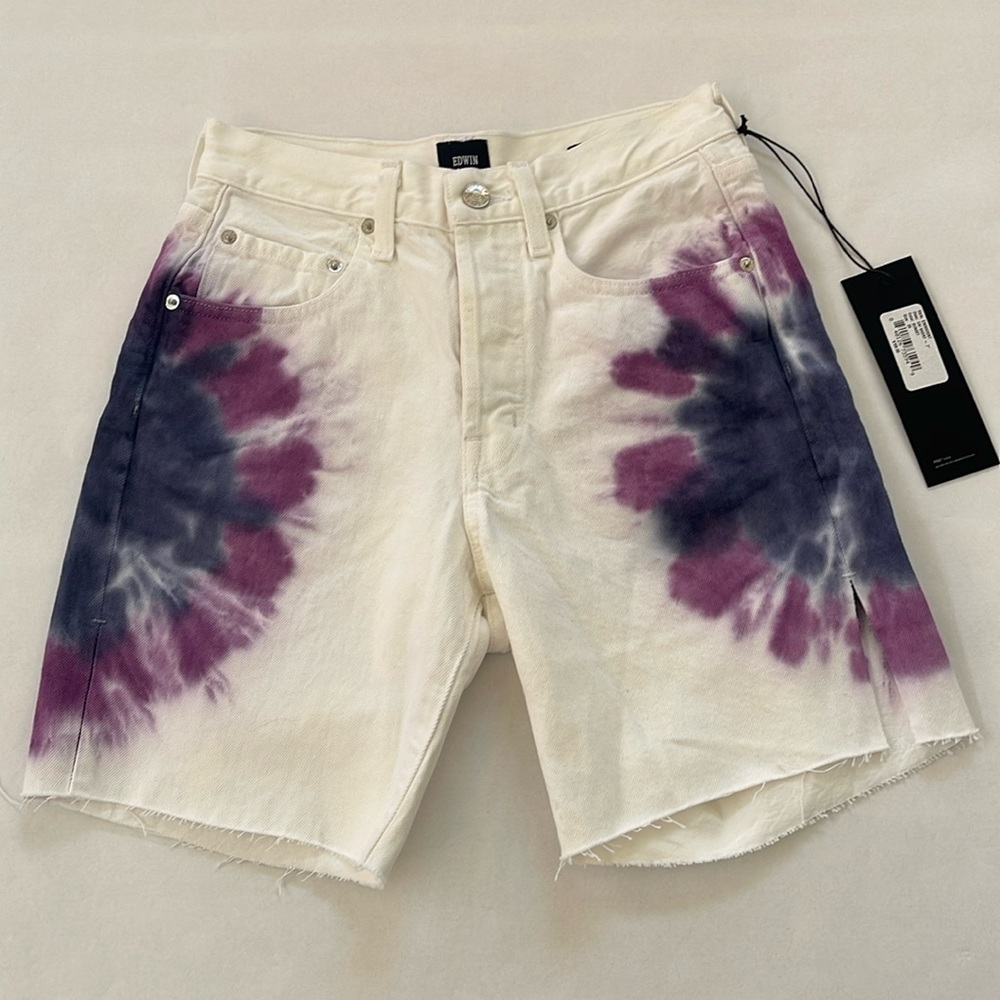 Anthropologie Edwin Sunset Tie Dye Jean Shorts Size 25